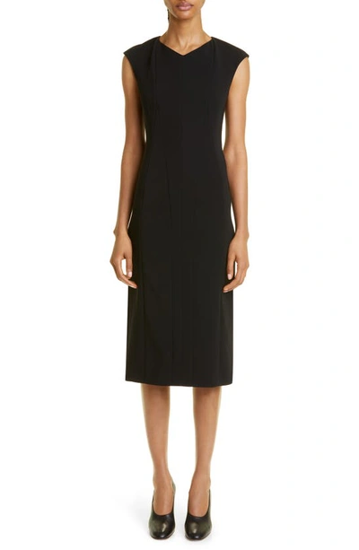 Max Mara Ulla Cap Sleeve Sheath Dress In Black