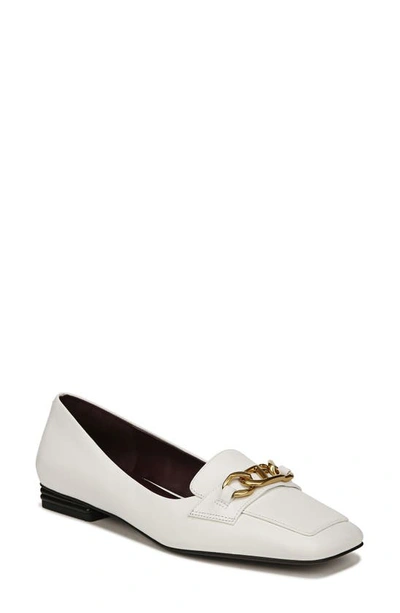 Franco Sarto Tiari Chain Square Toe Loafer In White