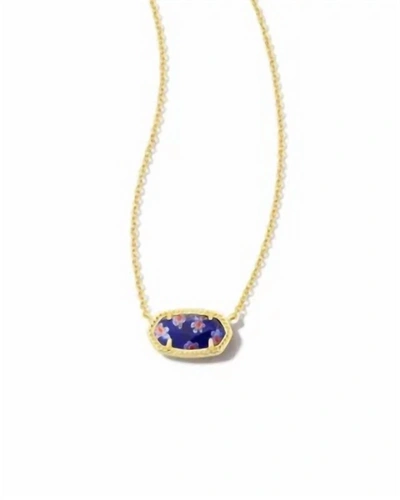 Kendra Scott 14k Gold Plated Elisa Pendant Necklace In Blue