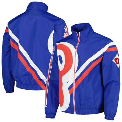 Mitchell & Ness Men's  Royal Philadelphia Phillies Exploded Logo Warm Up Full-zip Jacket
