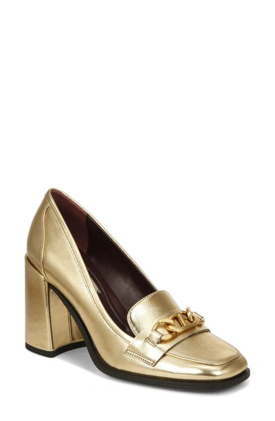 Franco Sarto Miri Loafer Pump In Gold Faux Leather