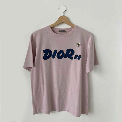 Pre-owned Dior Kaws X Logo T-shirt In Pink | ModeSens