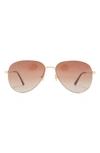 Tom Ford 59mm Pilot Sunglasses In Gold / Gradient Brown