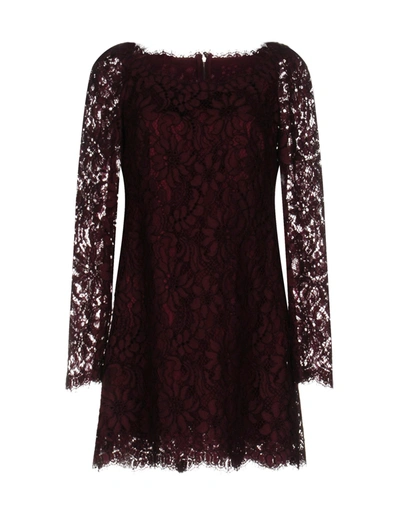 Dolce & Gabbana Short Dresses In Dark Purple