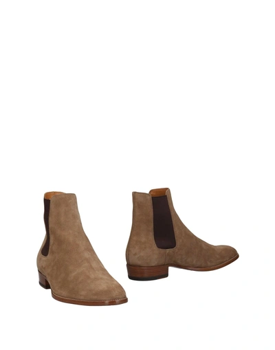 Saint Laurent Ankle Boots In Beige