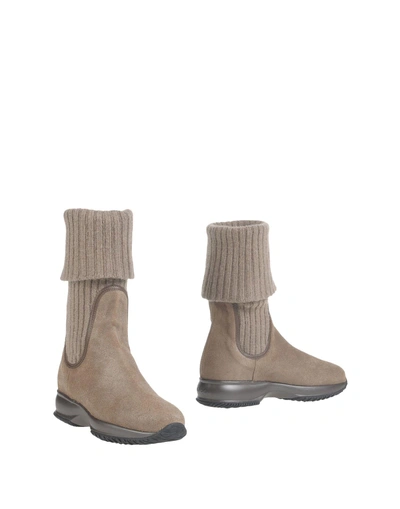 Hogan Ankle Boot In Khaki