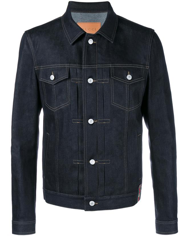 Gucci Raw Japanese Denim Jacket In Blue | ModeSens