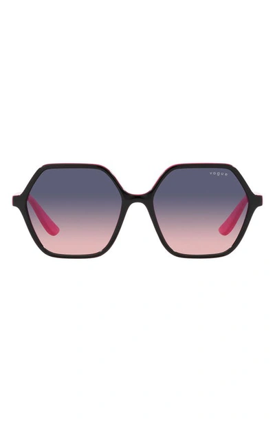 Vogue 55mm Gradient Irregular Sunglasses In Blue Gradient