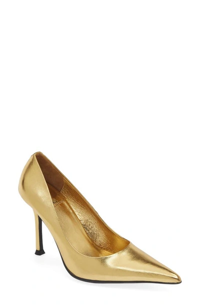 Jeffrey Campbell Risktaker Pointed Toe Pump In Gold