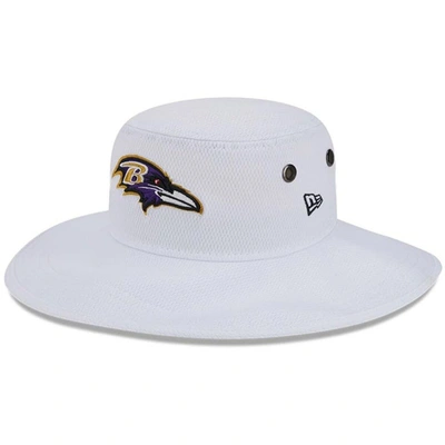 New Era White Baltimore Ravens 2023 Nfl Training Camp Panama Bucket Hat