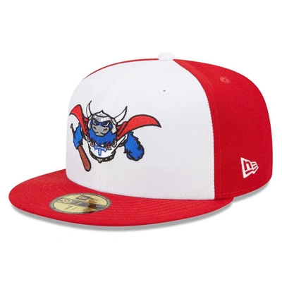 New Era White/red Tulsa Drillers Marvel X Minor League 59fifty Fitted Hat