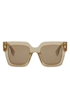 Fendi Roma 50mm Square Sunglasses In Beige Brown
