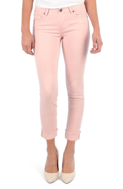 Kut From The Kloth Amy Fray Hem Crop Skinny Jeans In Pink