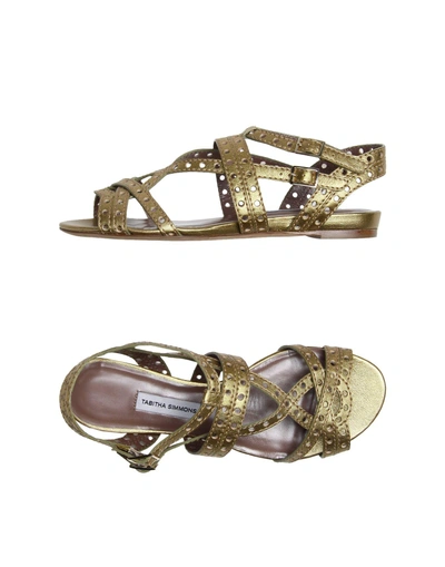 Tabitha Simmons Sandals In Gold