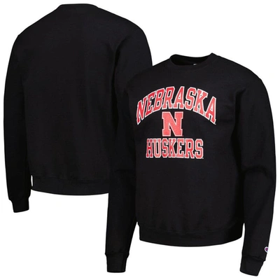 Champion Black Nebraska Huskers High Motor Pullover Sweatshirt