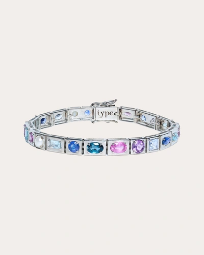 Type Jewelry 14k Yellow Gold The L'ego Collection Multi Stone Bracelet In White Gold/multicolor