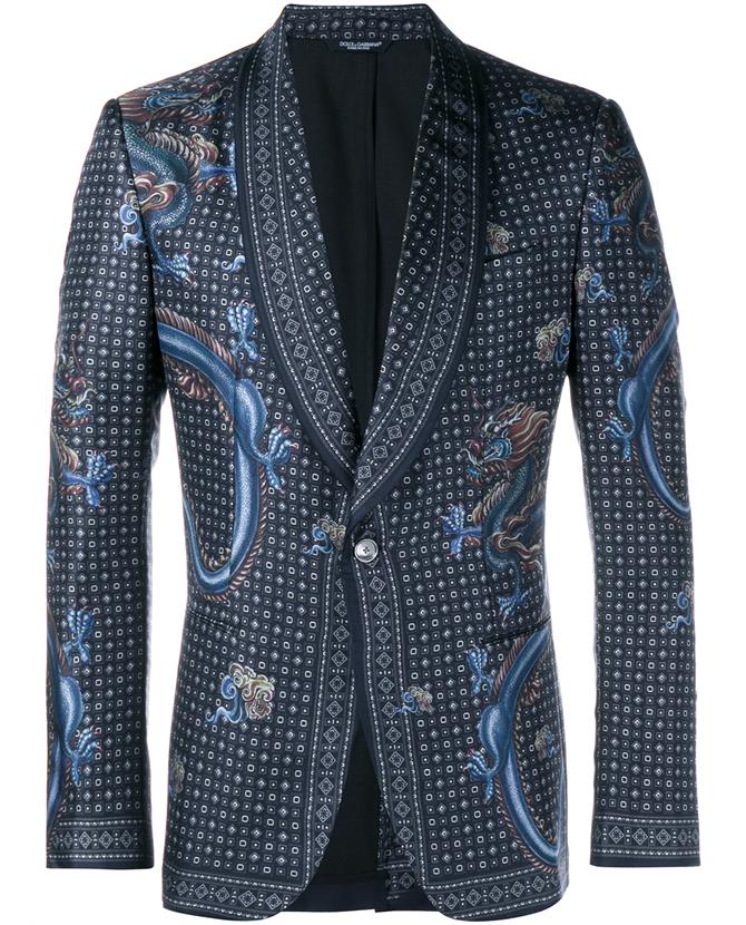Dolce & Gabbana Dragon Print Silk Jacket | ModeSens