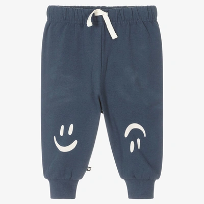 Molo Blue Cotton Jersey Baby Joggers