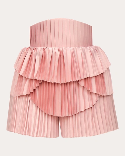 Andrea Iyamah Hibi Shorts In Pearl Pink