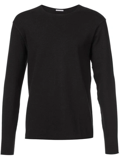 Homecore Raw Hem Long Sleeve T-shirt In Black