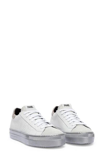 P448 Thea Platform Sneaker In White/pearl