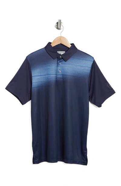 Pga Tour Short Sleeve Amplified Space Dye Polo Shirt In Peacoat
