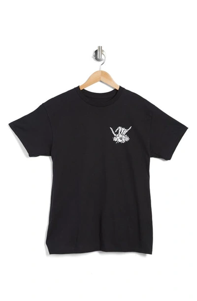 Retrofit Shaka Brah Skull Hand Graphic T-shirt In Black