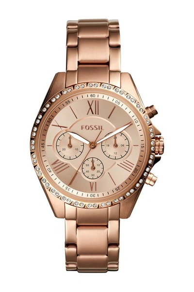 Fossil Modern Courier Chronograph Rose Gold-tone Stainless Steel Watch, 40mm