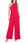 Julia Jordan Halter Neck Jumpsuit In Dragon Fruit