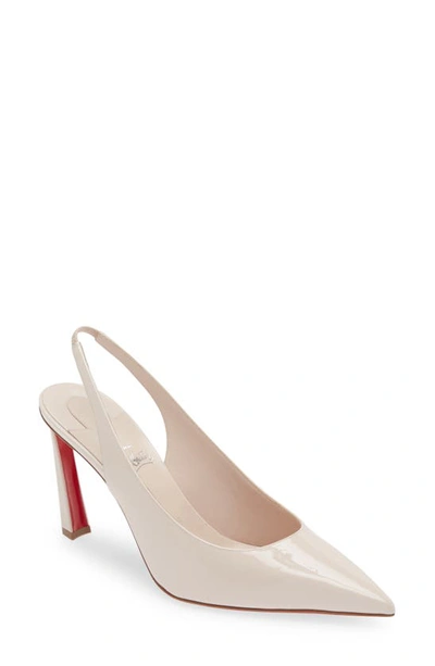 Christian Louboutin Condora Pointed Toe Slingback Pump In Natural