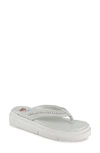 National Comfort Crystal Flip Flop In Ice White Suede