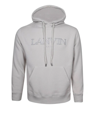 Lanvin Cotton Hoodie With Logo In Grey