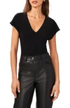 Halogen V-neck Dolman Sleeve T-shirt In Black