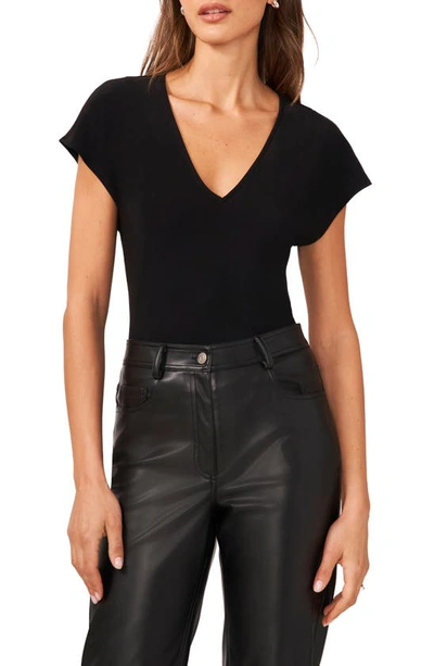 Halogen V-neck Dolman Sleeve T-shirt In Black