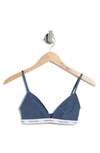 Calvin Klein Triangle Cup Bralette In Crayon Blue