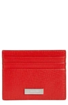 Ferragamo Lingotto New Revival Leather Card Case In Flame Red