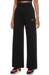 Nike Sportswear Phoenix High Waist Wide Leg Sweatpants In Black/ Sail