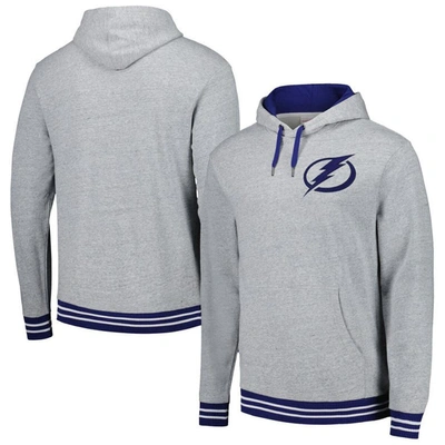 Mitchell & Ness Men's  Heather Gray Tampa Bay Lightning Classic French Terry Pullover Hoodie