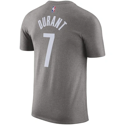Jordan Brand Gray Brooklyn Nets 2020/21 Kevin Durant Statement Name & Number T-shirt