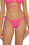 Becca Color Code Side Tie Bikini Bottoms In Hot Pink