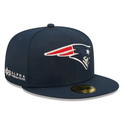 New Era X Alpha Industries Navy New England Patriots Alpha 59fifty Fitted Hat