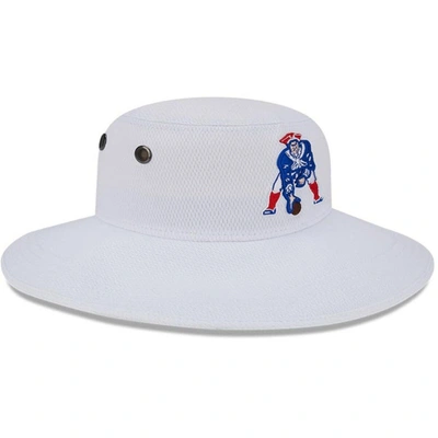 New Era White New England Patriots 2023 Nfl Training Camp Throwback Panama Bucket Hat