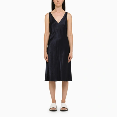 Vince Blue Satin Midi Dress