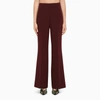 Roland Mouret Brown Palazzo Trousers In Burgundy