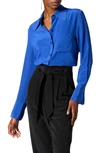 Equipment Quinne Spread-collar Button-down Silk Shirt In Surrealist Blue