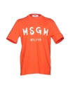 Msgm T-shirts In Orange