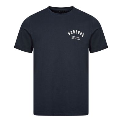 Barbour Blue Cotton Preppy T-shirt In Navy