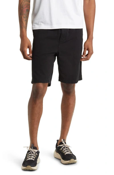 Carhartt Flint Organic Cotton Twill Shorts In Black Garment Dyed