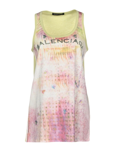 Balenciaga Tank Top In Light Green