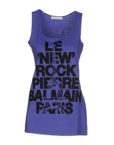 Pierre Balmain Tank Tops In Purple